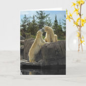 極キスをする熊 カード (黄色い花)