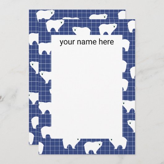 極パーソナライズされた熊ノートカード サンキューカード (正面/裏面)