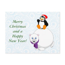 極モダン熊に乗ったペンギンの漫画