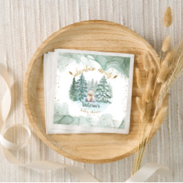 極上のクマの冒険が待っているベイビーシャワー スタンダードカクテルナプキン