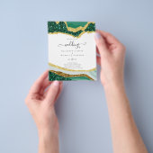 極上のグリーンゴールドアゲートグリッターウェディング チラシ (手)