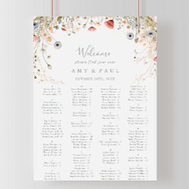 極上のワイルドフラワーアルファベット座席表 ポスター