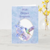 極上の悔やみや弔慰で美しいハミングバード カード (黄色い花)