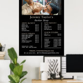 極上シェーブ、理容室 メンズ料金表 ポスター (ホームオフィス)