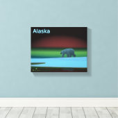 極光ポーラベア キャンバスプリント (インサイチュ (ウッドフロア))