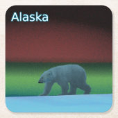 極光ポーラベア スクエアペーパーコースター (正面)