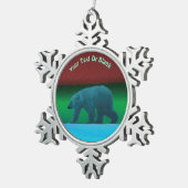 極光ポーラベア スノーフレークピューターオーナメント (右)