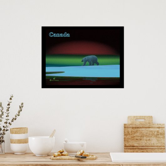 極光ポーラベア ポスター (キッチン)