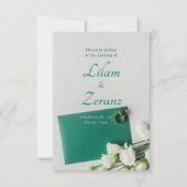 極厚紙 銀色 結婚式招待状 招待状 (正面)