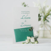 極厚紙 銀色 結婚式招待状 招待状 (スタンド正面)