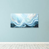 極地からサンゴ礁までの海洋保護抽象芸術 キャンバスプリント (インサイチュ (ウッドフロア))