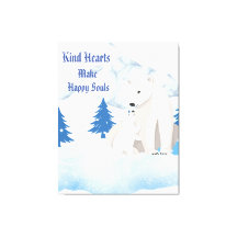 極地のクマと子どものアート - 北極の野生動物 キャンバスプリント