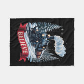 極地のクリスマス表現北極のクリスマスに乗って フリースブランケット (正面(横))