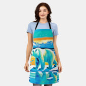 極地の威厳：北極地方 エプロン (着用した状態)