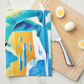 極地の威厳：北極地方 キッチンタオル (四つ折り)