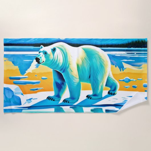 極地の威厳：北極地方 ビーチタオル (正面)