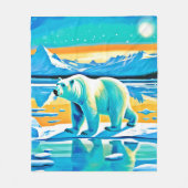 極地の威厳：北極地方 フリースブランケット (正面)