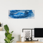 極地の山と木の風景 ポスター (ホームオフィス)