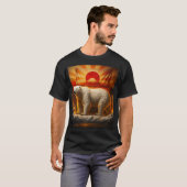 極地の雄大さ:富士と昇る太陽のグラフィックベアTシャツ Tシャツ (正面フル)