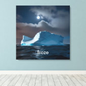 極地パーソナライズされた極氷山夜空 キャンバスプリント (インサイチュ (ウッドフロア))