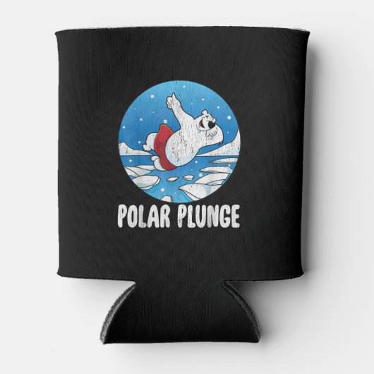 極地プランジアイスジャンプ極熊ウィンタースイム 缶クーラー (正面)