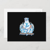 極地プランジ氷跳び極おもしろい熊ウィンタースイム インビテーションポストカード (正面/裏面)