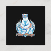 極地プランジ氷跳び極おもしろい熊ウィンタースイム スクエア名刺 (正面)