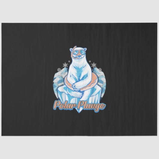 極地プランジ氷跳び極おもしろい熊ウィンタースイム 薄葉紙 (正面)