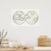 極地世界地図 ポスター (キッチン)