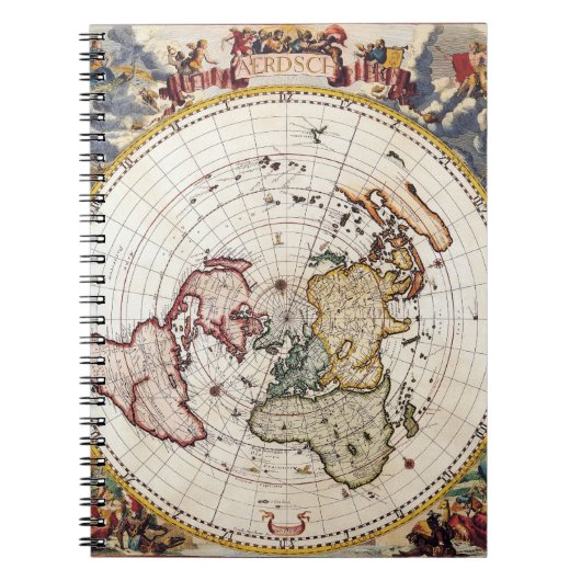極地投影世界地図ノート ノートブック (正面)