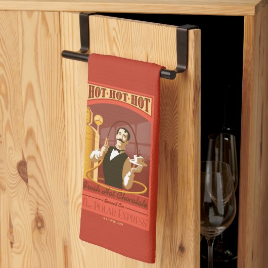 極地表現 |ホットチョコレートヴィンテージアート キッチンタオル (三つ折り)