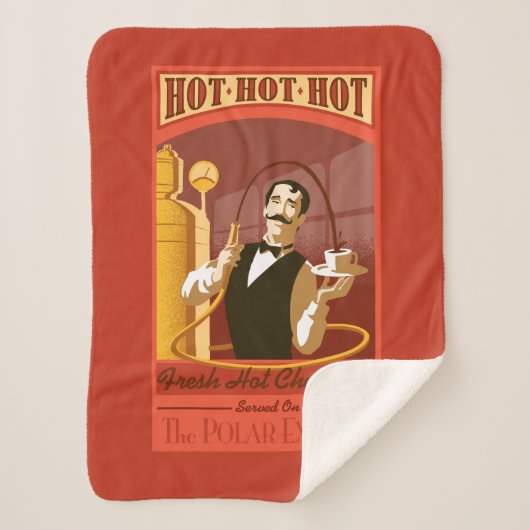 極地表現 |ホットチョコレートヴィンテージアート シェルパブランケット (正面)