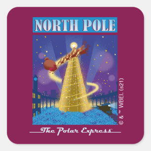 極地表現 North Pole Vintage Travel Art スクエアシール