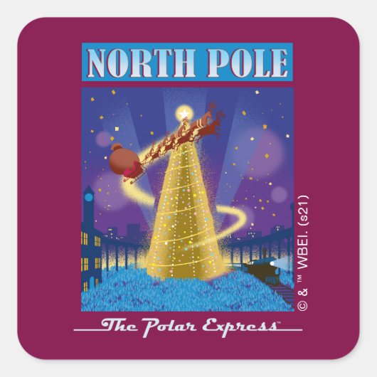 極地表現 | North Pole Vintage Travel Art スクエアシール (正面)