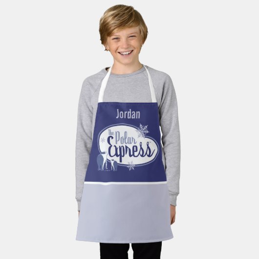 極地表現 | Polar Bearsレトロ図 エプロン (着用した状態)