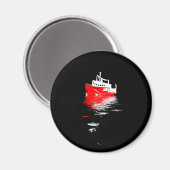 極地調査船が夜海に反射した。 マグネット (正面/裏面)