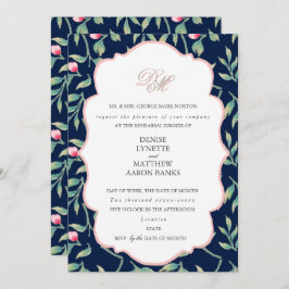 極夜の青と桜色のリハーサルディナー 招待状