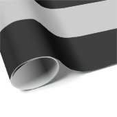 極大黒とグレーののラッストライプピング紙 ラッピングペーパー (ロールコーナー)