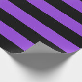 極大黒と紫のストライプ ラッピングペーパー (角)