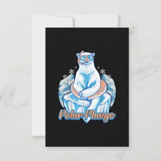 極寒ダイブ 面白い北極クマの冬の水泳 招待状 (正面)