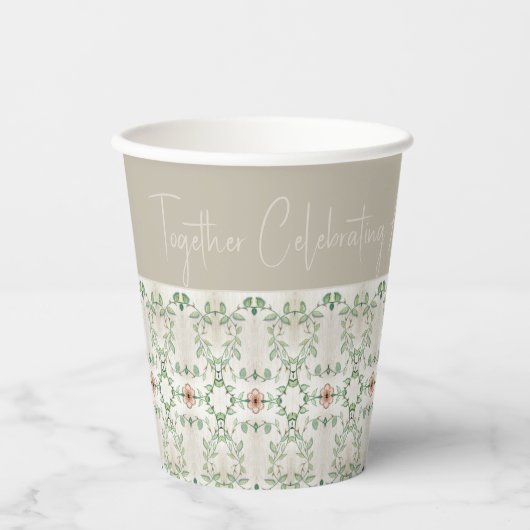 極小の花の柄 紙コップ (正面)