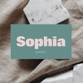 極小グリーンはっきりしたピンク 名刺