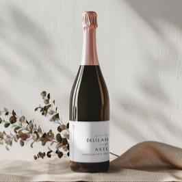 極小モダン主義の白黒結婚の リキュールボトルラベル