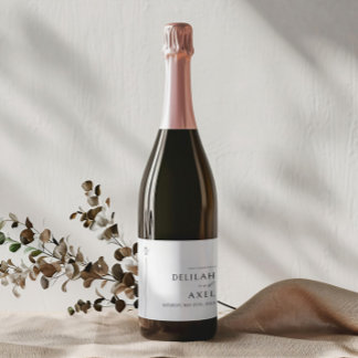 極小モダン主義の白黒結婚の リキュールボトルラベル