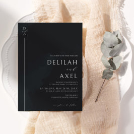 極小モダン主義の白黒結婚の 招待状