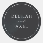 極小モダン級の白黒の封筒 ラウンドシール (正面)