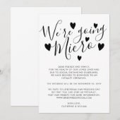 極小規模の結婚式にします ハート 案内状 (正面/裏面)