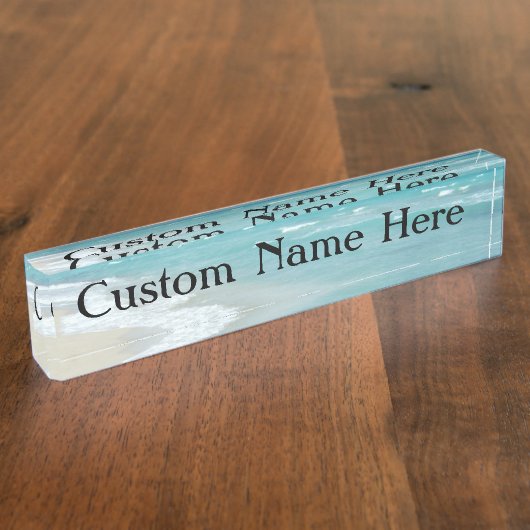 極度なくつろぎのビーチの眺めの海 デスクネームプレート (側面)