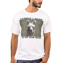 極度なラマはズボンのTシャツを身に着けていません