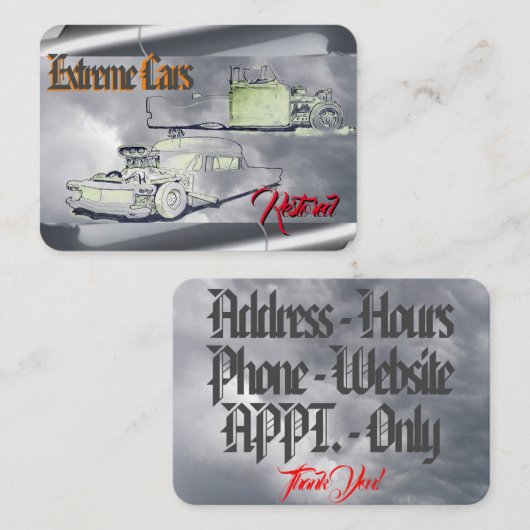 極度な車 名刺 (正面/裏面)
